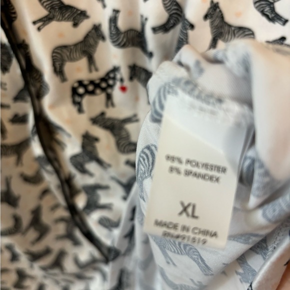 Echo Sleepwear Zebra Pattern Heart Sleep Shirt Dress - Picture 7 of 7